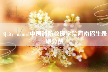 北京中国消防救援学院河南招生录取分数