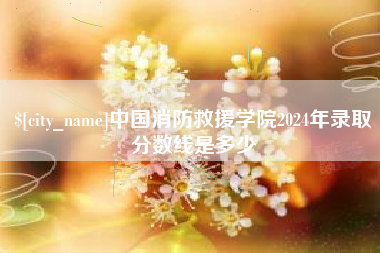 北京中国消防救援学院2024年录取分数线是多少