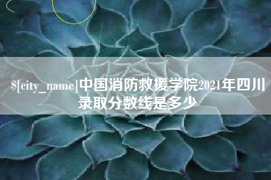 北京中国消防救援学院2021年四川录取分数线是多少