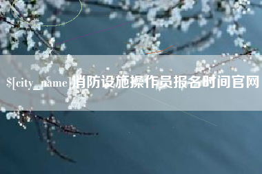 北京消防设施操作员报名时间官网