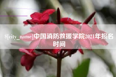 北京中国消防救援学院2021年报名时间