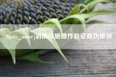 北京消防设施操作员证真伪查询