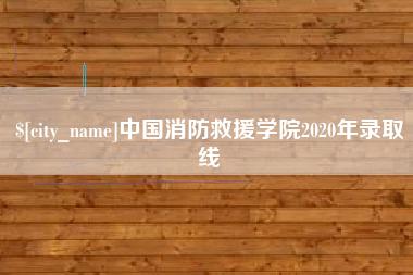 北京中国消防救援学院2020年录取线