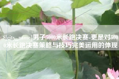 北京男子5000米长跑决赛-更是对5000米长跑决赛策略与技巧完美运用的体现