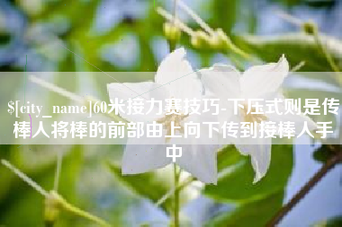 北京60米接力赛技巧-下压式则是传棒人将棒的前部由上向下传到接棒人手中