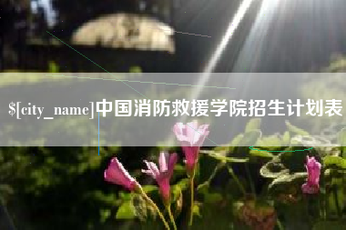 北京中国消防救援学院招生计划表
